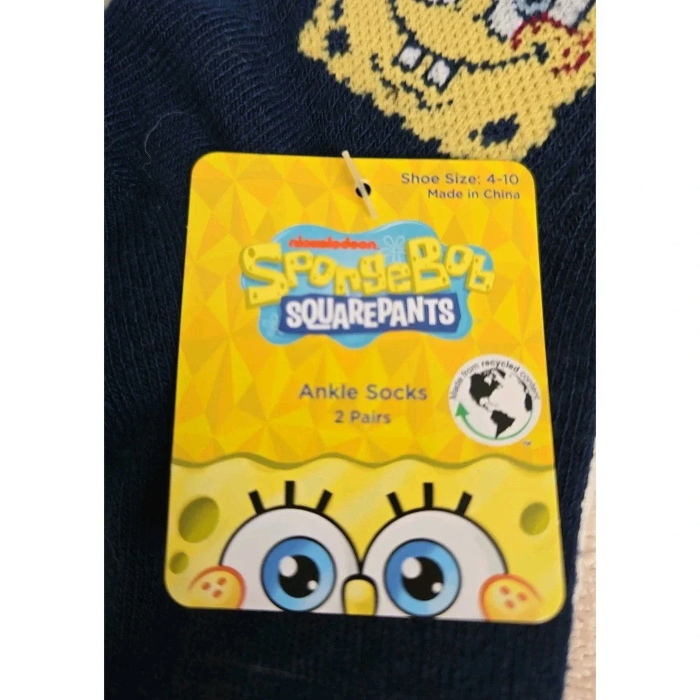 Nickelodeon Ankle Socks Shoe Size 4-10  2 Packs Total 4 Socks
